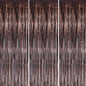 3 Pack Foil Fringe Backdrop - Brown Shiny Tinsel Curtains for Party Decoration/Photo Booth Props - 3.3x8.2 FT Metallic Foil Backdrop for Birthday, Wedding, Graduation, Christmas.