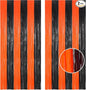 BRAVESHINE Tinsel Photo Backdrop Curtains - 2 Pack 3.2x8.2ft Black Orange Foil Fringe Streamer Curtain for Birthdays, Halloweens, Basketball, Pumpkins, Home, Indoor or Outdoor Party Decorations