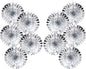 Silver Birthday Decorations,DIY Silver Paper Fans Hanging Decoration ,DecoracióN De CumpleañOs para Hombre,Wedding Decorations for Party 8in,Birthday Decorations for Men 30 Color DIY Set (Silver)