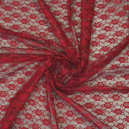 MDS Pack of 15 Wedding 12 x 108 inches Lace Table Runner for Wedding, Decorations for Birthday Parties, Banquets, Graduations, Engagements, and Runners fit Rectangle, Round Table- Apple red
