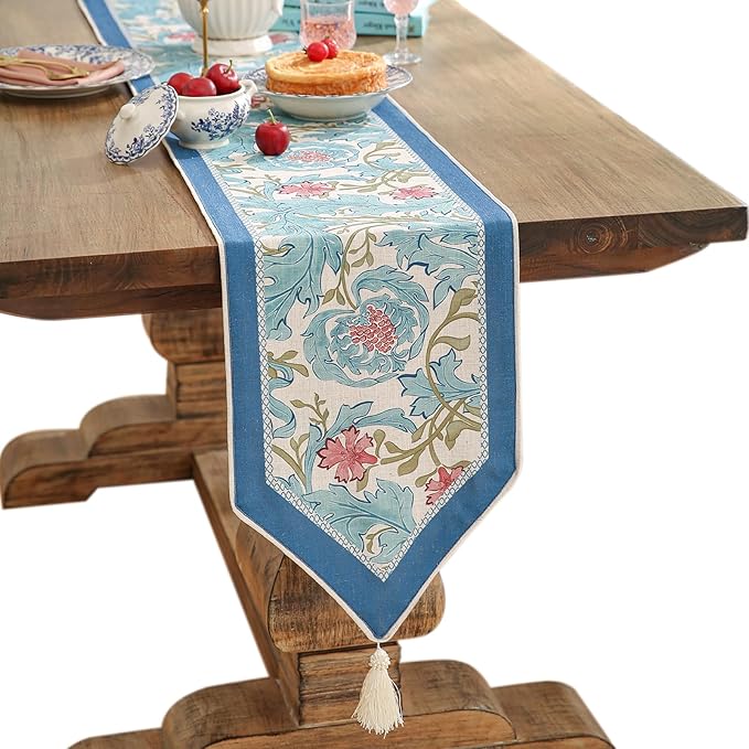 patdrea Linen Leopard Animal Table Runner Farmhouse for Home Kitchen Dining Decor Parties Family Dinners Christmas 12 x 87