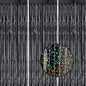 3 Pack Foil Fringe Backdrop - Laser Black Shiny Tinsel Curtains for Party Decoration/Photo Booth Props - 3.3x8.2 FT Metallic Foil Backdrop for Birthday, Wedding, Graduation, Christmas.