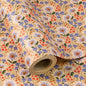 WRAPAHOLIC Kraft Floral Wrapping Paper Roll - Mini Roll - 17 Inch x 9.8 Feet - Watercolor Flower Wrapping Paper, Perfect for Wedding, Birthday, Bridal Shower, Tea Party
