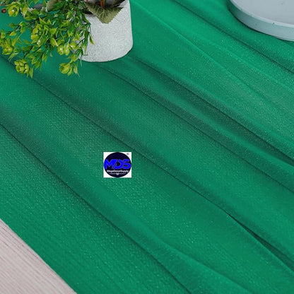 MDS Halloween Chiffon Table Runner - 25 Pack, 29 x 170 Inches, 14ft Each - Sheer Spooky Table Runners for Haunted House Parties, Trick-or-Treat Tables, Witchy Décor, Wedding & Events - Emerald Green