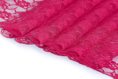 MDS Pack of 20 Wedding 12 x 108 inches Lace Table Runner for Wedding, Decorations for Birthday Parties, Banquets, Graduations, Engagements, and Runners fit Rectangle, Round Table- Magenat