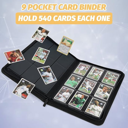 Trading Card Binder, Card Collection Binder Album Folder with 540 Side Loading Pockets, 9 Pocket Trading Card Album Folder for TGC,MTG, Baseball Cards, Yugioh.