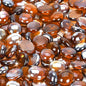 Fire Glass Rocks, Amber Beads for Propane Fire Pit, Fireplace and Outdoor Decorative. 3/4 High Luster 10LB Round Firepit Glass