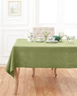 Solino Home Linen Moss Green Tablecloth 60 x 108 Inch - Classic Hemstitch, 100% Pure Linen Rectangular Tablecloth - Machine Washable Table Cloth for Fall, Autumn, Thanksgiving