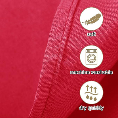Ascoza 2pack 90 Inch Red Round Tablecloth in Washable Polyester Fabric for Wedding/Banquet/Restaurant/Parties…