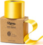 Yellow Ribbon 2.5 Inch Double-Faced Satin Ribbons 25 Yards for Crafts Gift Wrapping Flower Bouquet Wedding Paper Holiday Decorating