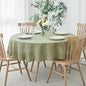 maxmill Lux Faux Linen Tablecloth with Slubby Texture Wrinkle Resistant Anti-Shrink Soft Table Cloth for Kitchen Dining Restaurant Tabletop for Event Holiday Dinner Round 70 Inch Sage Green