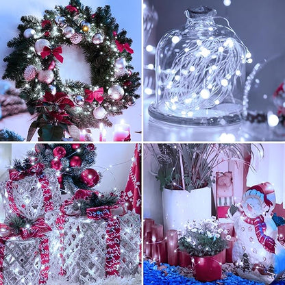 20 Pack Fairy Lights Battery Operated - 7ft 20 Led Twinkle Lights 3 Modes, Bulk Mini String Lights Waterproof for Mason Jars Vases DIY Party Wedding Decoration Christmas -Cold White