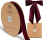 Burgundy Velvet Ribbon 1'' 25 Yards for Christmas Tree, Gift Wrapping, Flower Bouquet, Wreath Decorations, Bow Making