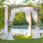 4 Panels Wedding Arch Draping Fabric White Sheer Backdrop Curtain Arch Drape for Wedding Ceremony Reception,Bridal Shower Party Decorations 28" X 19ft