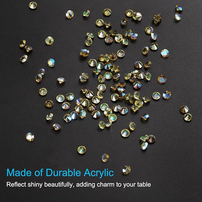 PATIKIL 14000Pcs Wedding Table Scatter Confetti Crystals 3mm Acrylic Diamonds Vase Fillers Gems for Table Centerpiece Decorations Bridal Shower Party, Olive Green AB