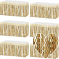 6 Pack 29x108 Inch Champagne Gold Wave Foil Fringe Table Skirts Metallic Banner for Tinsel Streamer Garland Backdrop for Parade Floats Wedding, Mother's Day, Birthday Mardi Gras Party Decorations