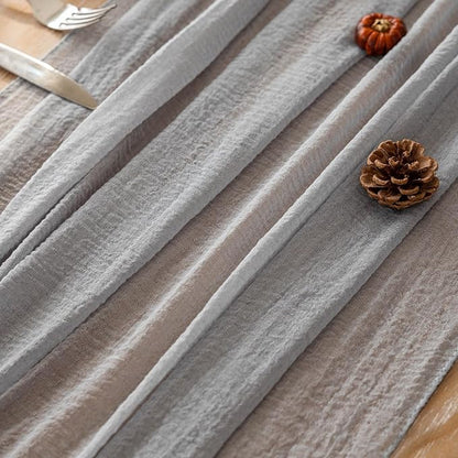 Cheesecloth Table Runner Dusty Blue Gauze Rustic Cheese Cloth Table Runner 120 Inch 10 FT for Wedding Baby Bridal Shower Birthday Engagement Party Long Sheer Boho Home Decorations
