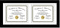 Creative Picture Frames 8X18Bk-W Black Horizontal Double Diploma Frame With 2 Opening White Matting | Holds 2-6X8-Inch Documents With Installed Wall Hanger