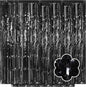 5 Pack Black Foil Curtain Backdrop 3.2ft x 9.8ft Metallic Tinsel Foil Fringe Curtains Streamer Photo Booth Backdrop for Birthday Party Engagement Bachelorette Party Decorations (Black)