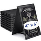 Gerrii Leatherette Table Tents Black PU Leather Menu Covers Bulk Double Sided Frame Sign Holders 2 Side Drink Dessert Menu Folders for Restaurant Coffee Cafe Bar Wedding Supplies(8 Pack,4 x 6 Inch)