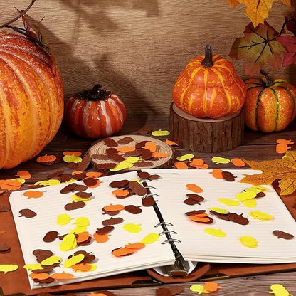 MARFOREVER Fall Felt Pumpkin Confetti, 500Pcs Thanksgiving Pumpkins Confetti Decorations Orange Yellow Autumn Table Scatter Centerpiece for Autumn Thanksgiving Day Party Accessories Supplies