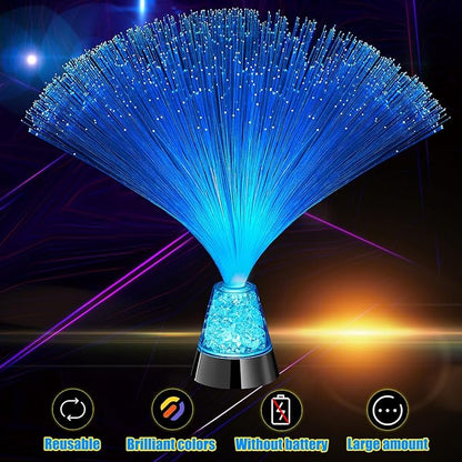 Patelai 10 Pcs LED Fiber Optic Lamp Color Changing Fiber Optic Night Light with Multicolor Glow Decorative Table Centerpiece for Sensory Bedroom Halloween Party Holiday Decorations (Novel,Blue)