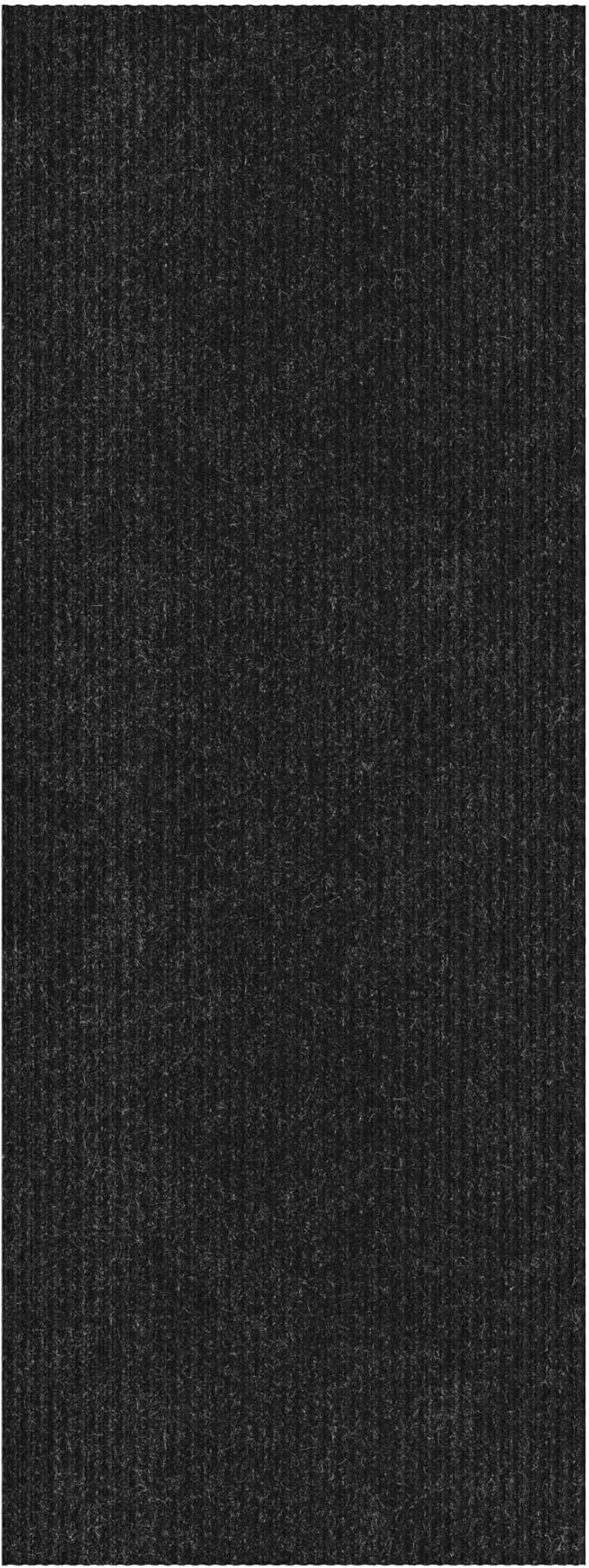 Ottomanson 2'7" x 9'10" Hallway Runner with Scraper Pile - Extra Durable Non-Slip Rug Mat for Indoor & Outdoor Use - Ideal for Kitchen, Entryway & Garage - High-Traffic Carpet, Black