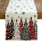 GEEORY Christmas Table Runner 13x108 Inch, Xmas Tees Snowflakes Holiday Decorative Farmhouse Table Decoration for Kitchen Dinning, Indoor Outdoor Dinner Party Decor ((Red & Black) GT165-108
