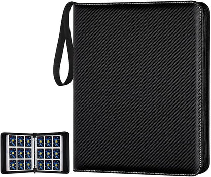 Trading Card Binder, 900 Pockets Card Binder, 9-Poccket Sided Pocket Sports Card Binder, Premium Card Binders Compatible with MTG, TCG, Baseball Cards(Carbon Black)