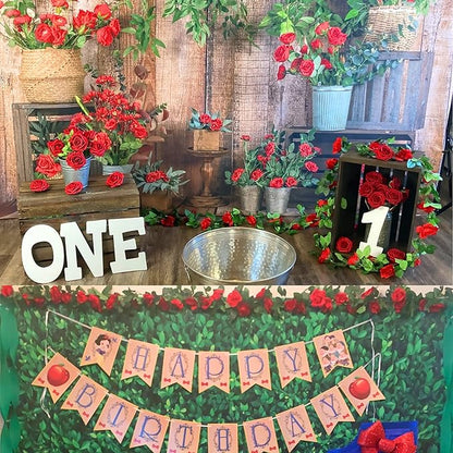UKELER 2 Pack 14FT Artificial Rose Vines Red Flower Garland Artificial Rose Flowers with Green Leaves Floral Plant for Wedding Arch Party Garden Craft Home Decor