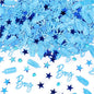 MARFOREVER Blue Confetti, Baby Shower Decorations Glitter Boy Table Confetti Sprinkle Gender Reveal Scatter for Gender Reveal Birthday Party Decorations