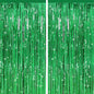2 Pack Green Streamers Backdrop Jungle Party Decorations Green Foil Fringe Backdrop Curtains Photo Booth Backdrop for Birthday Dinosaur Animal St Patrick's Day Football Xmas Graduation Party Decors
