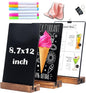 3 Pack 8.7x12 in Desktop Small Chalkboard Sign with Wood Base