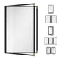 Goodsmart Restaurant Menu Covers – 25 Pack Black 4-View 8.5" x 14", Side-Loading Vinyl & Plastic Menu Holders, Clear Menu Sleeves, Leather-Style Café Covers with Gold Corners