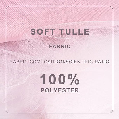 Baby Pink Tulle Fabric Roll Spool Bolt (54 Inch by 40 Yards) Large Tulle Wedding Party Decoration, Tutu Skirt, Table Runner, Gift Wrapping, Bridal Shower, Soft & Drape (Light Pink)