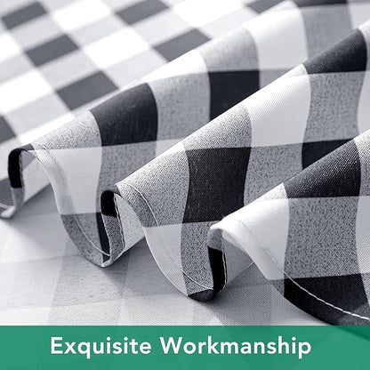 Biscaynebay Fabric Tablecloths 70x70 Square, Black/Grey Scottish Plaid Card Table Cloth Folding Table Cover Water Resistant for Dining, Kitchen, Wedding and Parties, etc Machine Washable