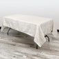 YOUR CHAIR COVERS - 60 x 102 inch Rectangular Crinkle Taffeta Tablecloth - Ivory, Rectangle Table Linens for 6 ft Rectangular Tables, Wedding Crushed Table Cloth