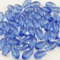130pcs 6x8mm Teardrop Crystal Glass Beads for Jewelry Making, Faceted Vertical Hole Teardrop Glass Spacer Beads for Wind Chimes Bracelet Earring Necklace DIY Craft(Light Blue)
