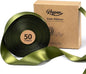 Green Satin Ribbon 1-1/2 Inch x 50 Yards Double-Faced for Gift Wrapping Crafts Flower Bouquet Invitations Holiday Decorating