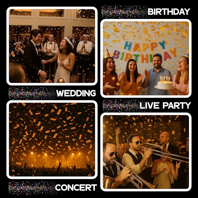 Ultimate Confetti, Orange Tissue Paper Confetti - Rectangular Fluttering Biodegradable Confetti for Cannon and Launcher use – Best for Wedding, Parties, Concerts and Live Events - 1 lb, 16 oz