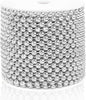 Craft String Pearls 6MM Pearl Bead, 66 Feet Silver Faux Pearl Garland Spool Roll Strand Wedding Party Decoration, Christmas Tree Decorations