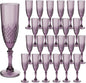 Plastic Champagne Flutes, 24PCS Dark Purple Wine Glasses Goblets Cups Reusable Flute, for Halloween Weddings Bachelor Parties Toasting and Events(24, Dark Purple)