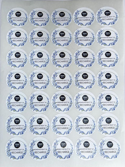 Custom Stickers for Weddings, Birthdays & Businesses - Personalized Labels with Your Logo - Waterproof, Fade and Heat Resistant - Pack of 100-1000 (Wreath O, 3.5 Inch)