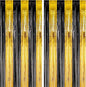 2 Pack Black and Gold Foil Fringe Backdrop Curtains, Tinsel Streamers Birthday Party Decorations, Fringe Backdrop for Graduation, Baby Shower, Gender Reveal, Disco Party