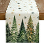 GEEORY Christmas Table Runner 13x36 Inch, Xmas Tees Snowflakes Holiday Decorative Farmhouse Table Decoration for Kitchen Dinning, Indoor Outdoor Dinner Party Decor (Light Green) GT166-36