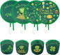 4 Styles St. Patrick's Day Round Foldable Hand Fan Foldable Fan Handheld Compact Cooling Fans,Round Folding Fan for Outdoor Games,Holiday Decoration,Festival,Party Favors,Travel,Events