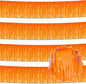4 Pack 10 Ft Macaron Orange Foil Fringe Garland Metallic Streamers Tinsel Banner Wall Hanging Garland Backdrop for Parade Floats, Halloween, Christmas, Thanksgiving, New Year Party Decorations
