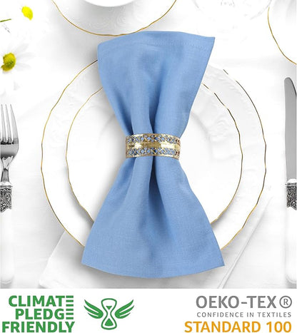 Urban Villa Ice BlueNapkins Solid Set of 12 Cloth Dinner Napkins Size 20x20 Inches Cloth Napkins 100% Cotton with Mitered Corners Ultra Soft DinnerNapkins