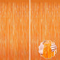 2Pack Orange Backdrop Curtains, Orange Tinsel Backdrop, Metallic Party Streamer Fringe Curtains, Foil Curtains Birthday Party, Curtain Backdrop for Baby Shower Bachelorette Xmas Party Halloween Decors