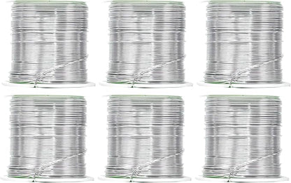 Mandala Crafts 20 Gauge Anodized Aluminum Craft Wire for Jewelry Making - 450 FT Colored Flexible Silver Combo Wire - Bendable for Bonsai Armature Crafting Sculpting